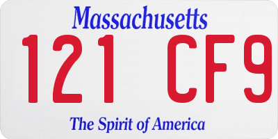 MA license plate 121CF9