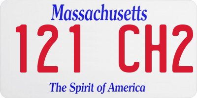 MA license plate 121CH2