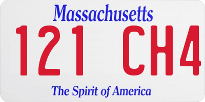 MA license plate 121CH4