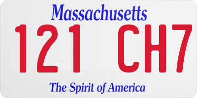 MA license plate 121CH7