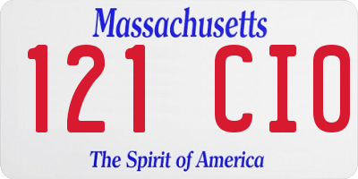 MA license plate 121CI0