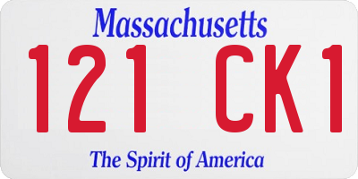 MA license plate 121CK1