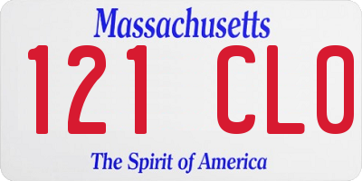 MA license plate 121CL0