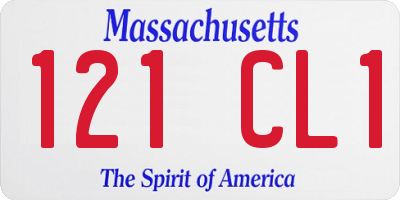 MA license plate 121CL1