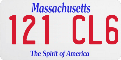 MA license plate 121CL6