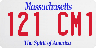MA license plate 121CM1