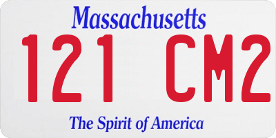 MA license plate 121CM2