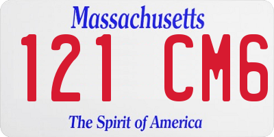 MA license plate 121CM6