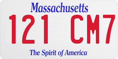 MA license plate 121CM7