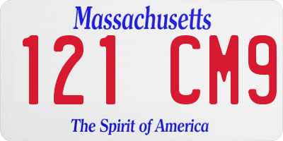 MA license plate 121CM9