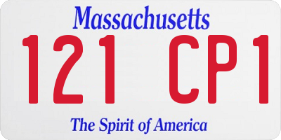 MA license plate 121CP1