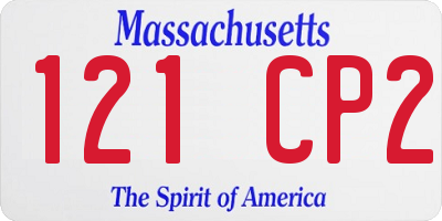 MA license plate 121CP2