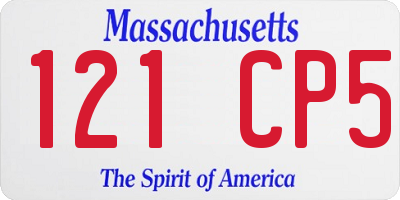 MA license plate 121CP5
