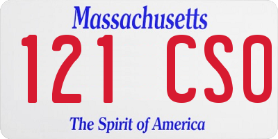 MA license plate 121CS0