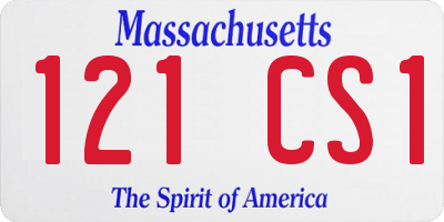 MA license plate 121CS1