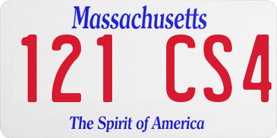 MA license plate 121CS4