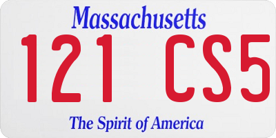 MA license plate 121CS5