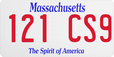 MA license plate 121CS9
