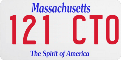 MA license plate 121CT0