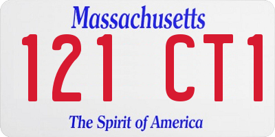 MA license plate 121CT1