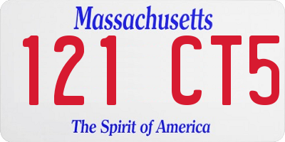 MA license plate 121CT5