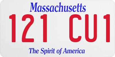 MA license plate 121CU1
