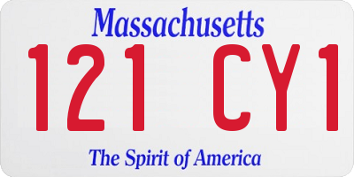 MA license plate 121CY1