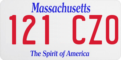 MA license plate 121CZ0