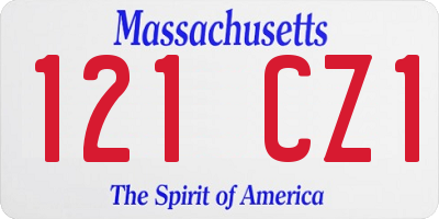 MA license plate 121CZ1