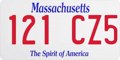 MA license plate 121CZ5