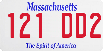 MA license plate 121DD2