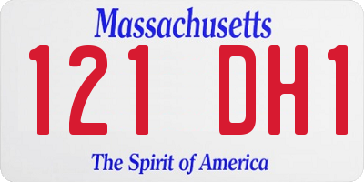 MA license plate 121DH1