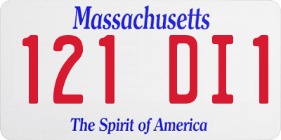 MA license plate 121DI1