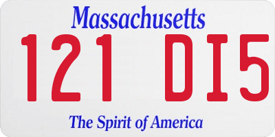 MA license plate 121DI5