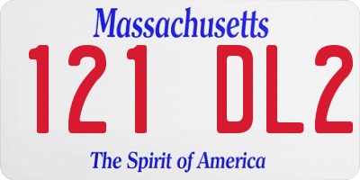 MA license plate 121DL2