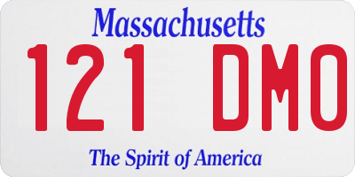 MA license plate 121DM0