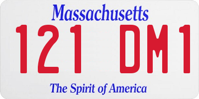MA license plate 121DM1