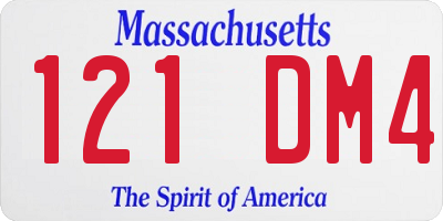 MA license plate 121DM4