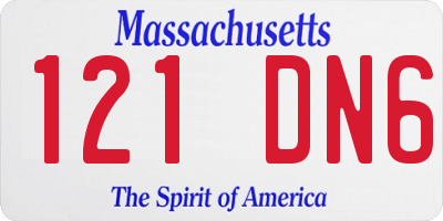 MA license plate 121DN6