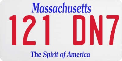 MA license plate 121DN7