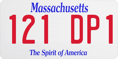 MA license plate 121DP1