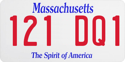 MA license plate 121DQ1