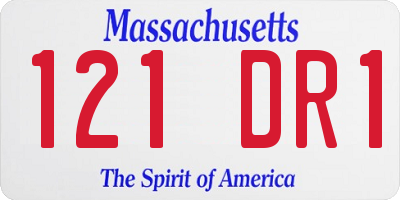 MA license plate 121DR1