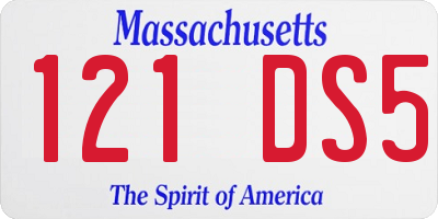 MA license plate 121DS5