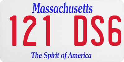 MA license plate 121DS6