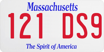 MA license plate 121DS9