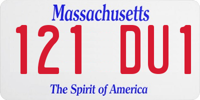 MA license plate 121DU1