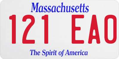 MA license plate 121EA0