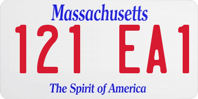 MA license plate 121EA1