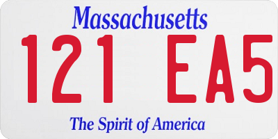 MA license plate 121EA5